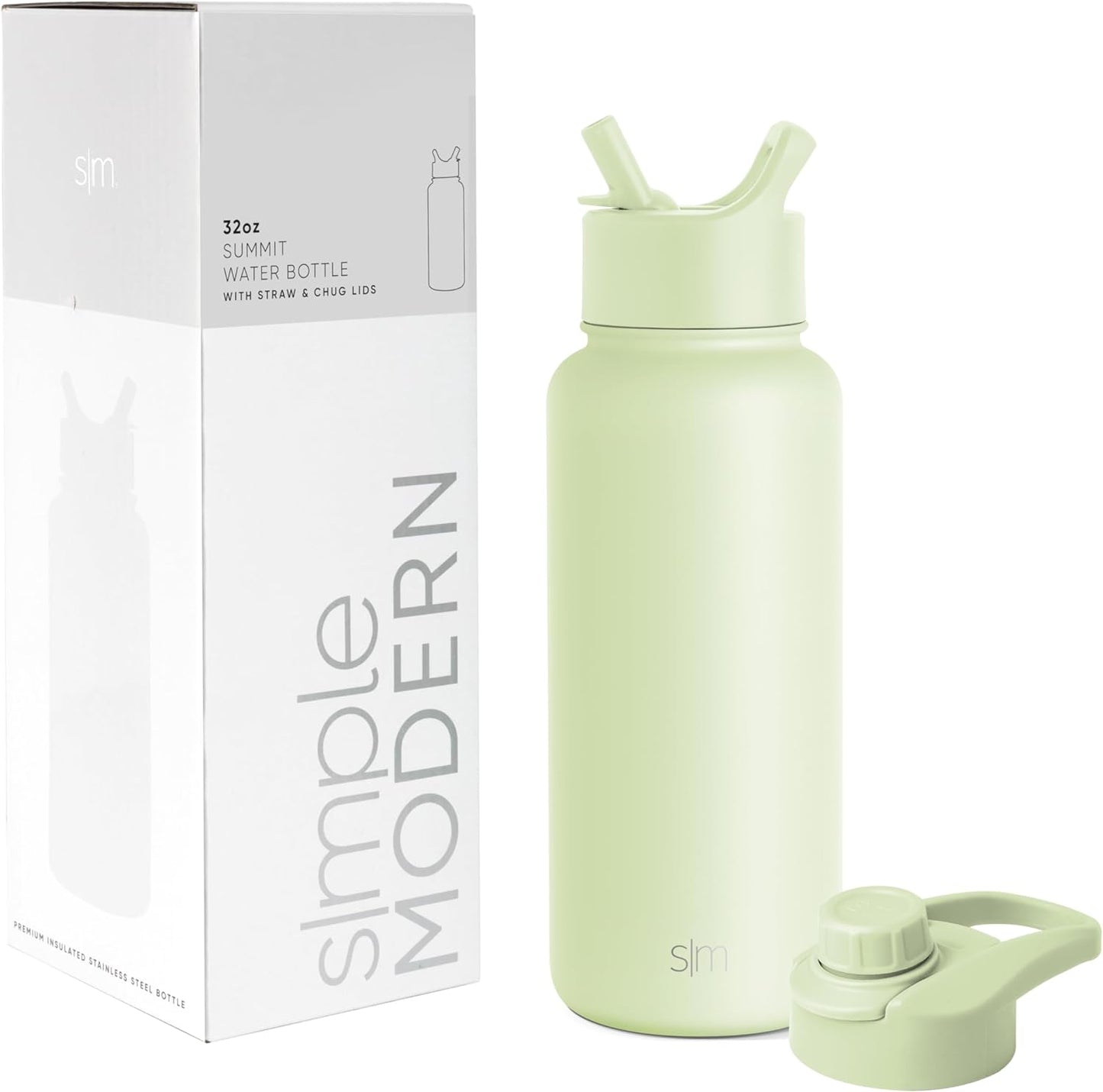 Simple Modern Water Bottle with Straw and Chug Lid 18-32oz Options