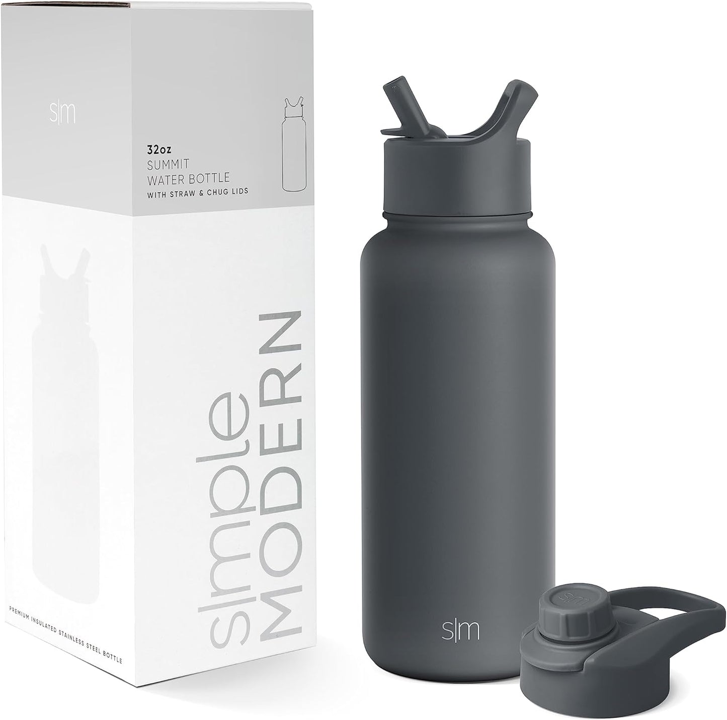 Simple Modern Water Bottle with Straw and Chug Lid 18-32oz Options