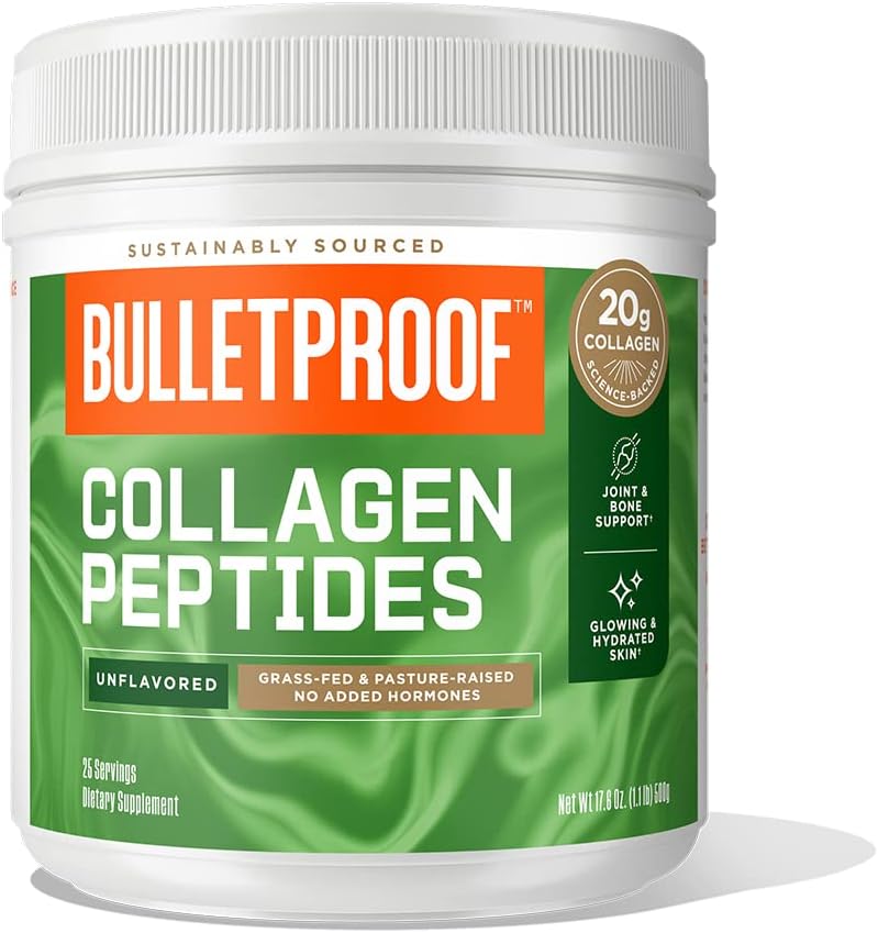 Bulletproof Unflavored Collagen Peptides Powder, 42.3 Ounces, Grass-Fed Collagen Protein and Amino Acids for Skin, Bones and Joints