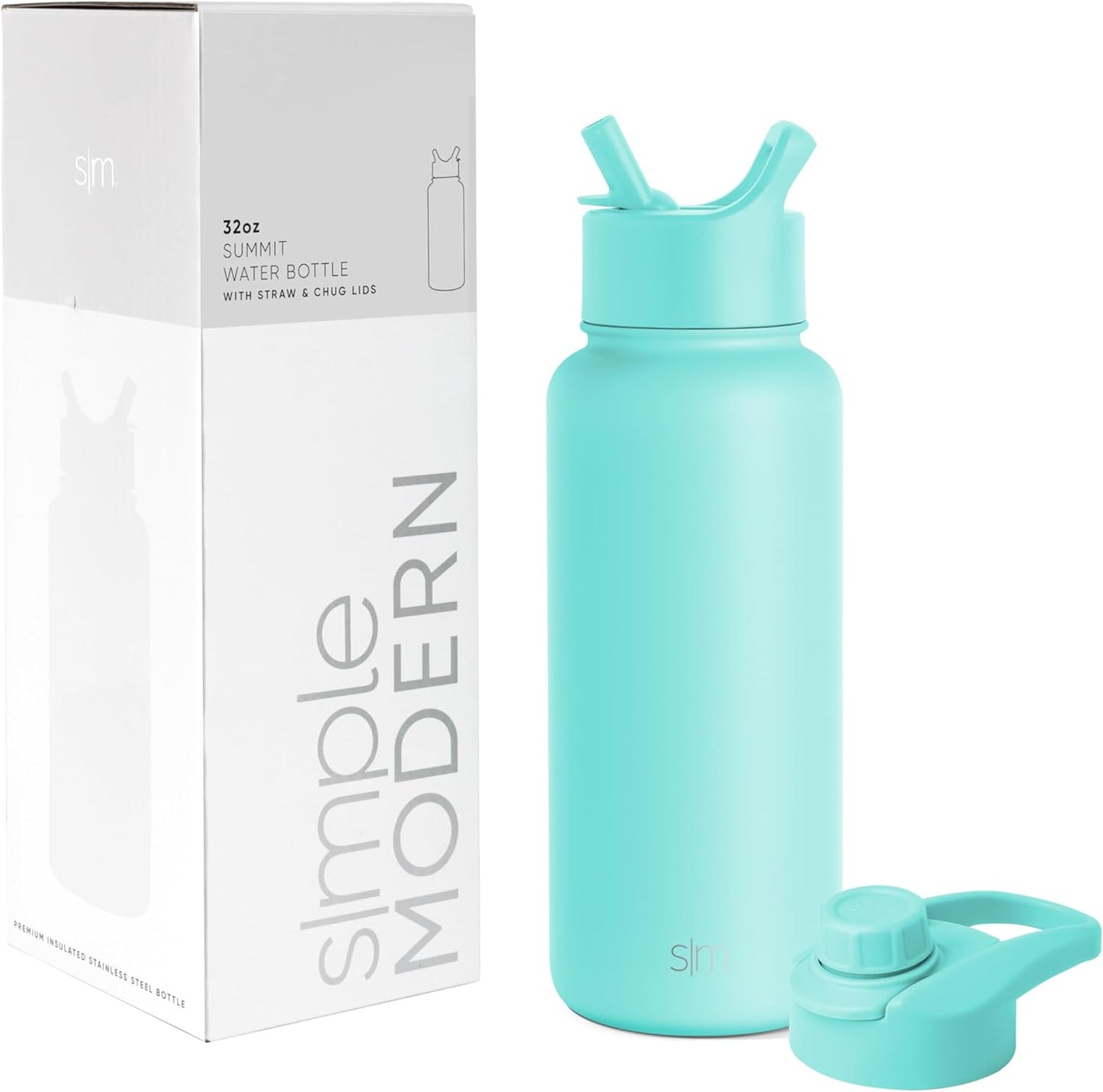 Simple Modern Water Bottle with Straw and Chug Lid 18-32oz Options