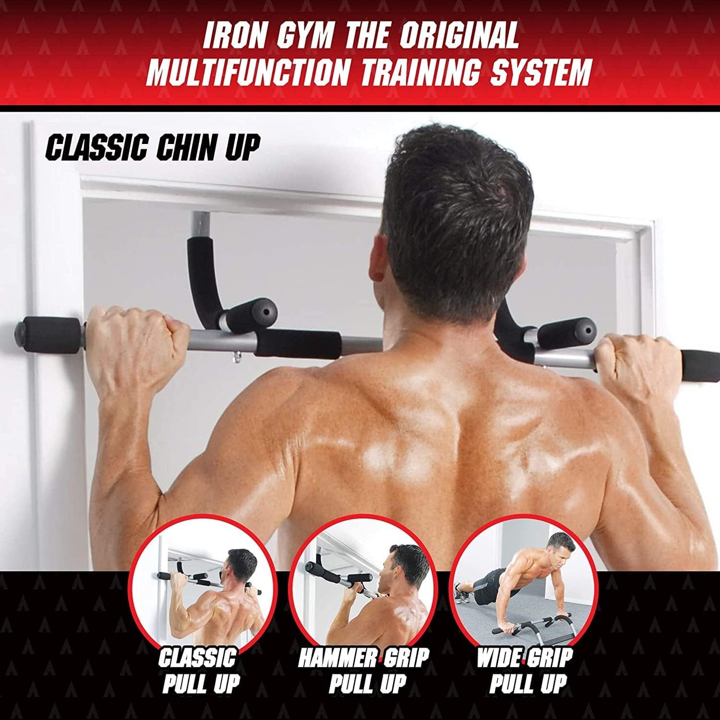 Iron Gym Pull-Up Bar - Total Upper Body Workout Bar for Doorway