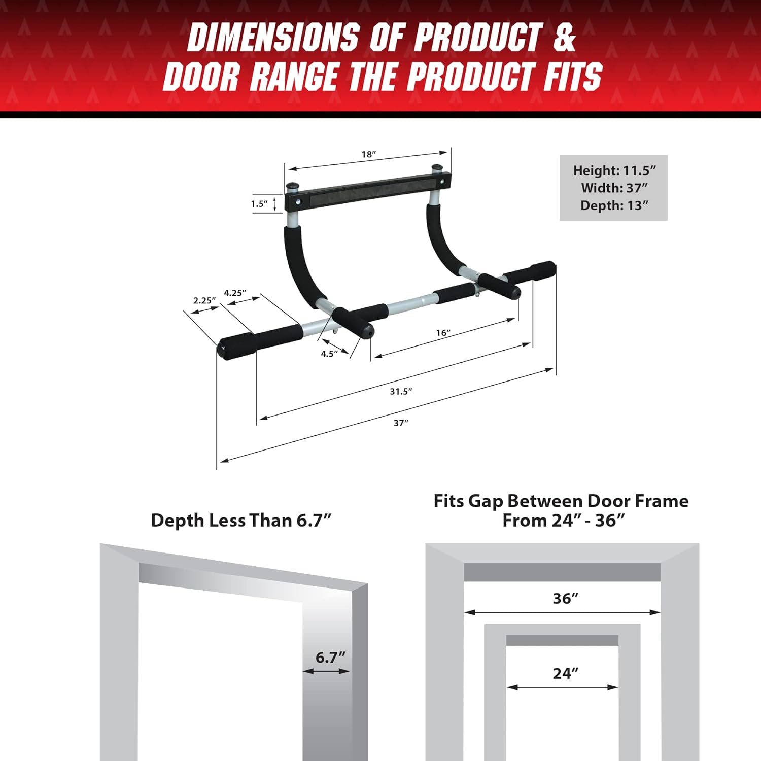 Iron Gym Pull-Up Bar - Total Upper Body Workout Bar for Doorway