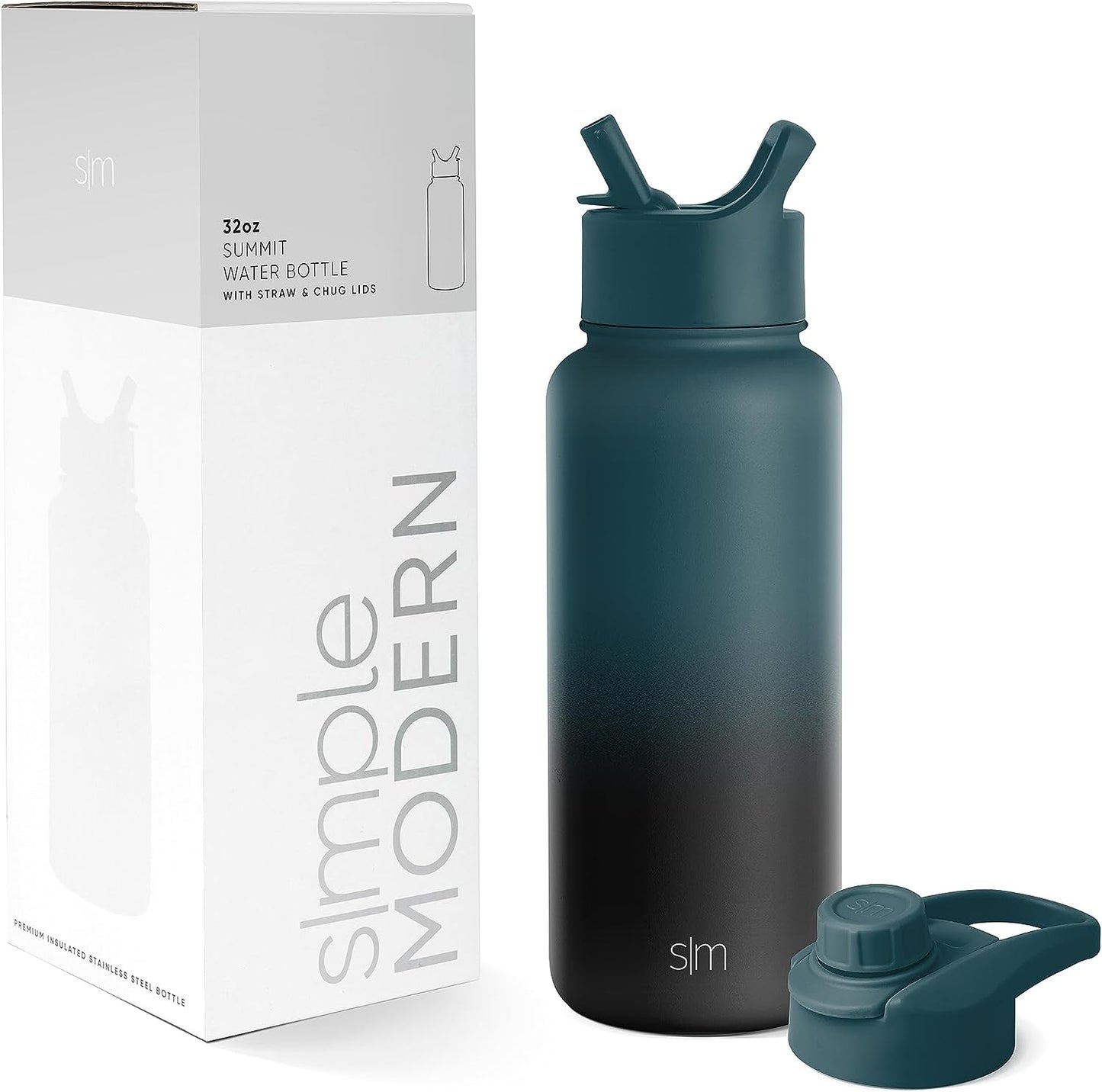 Simple Modern Water Bottle with Straw and Chug Lid 18-32oz Options