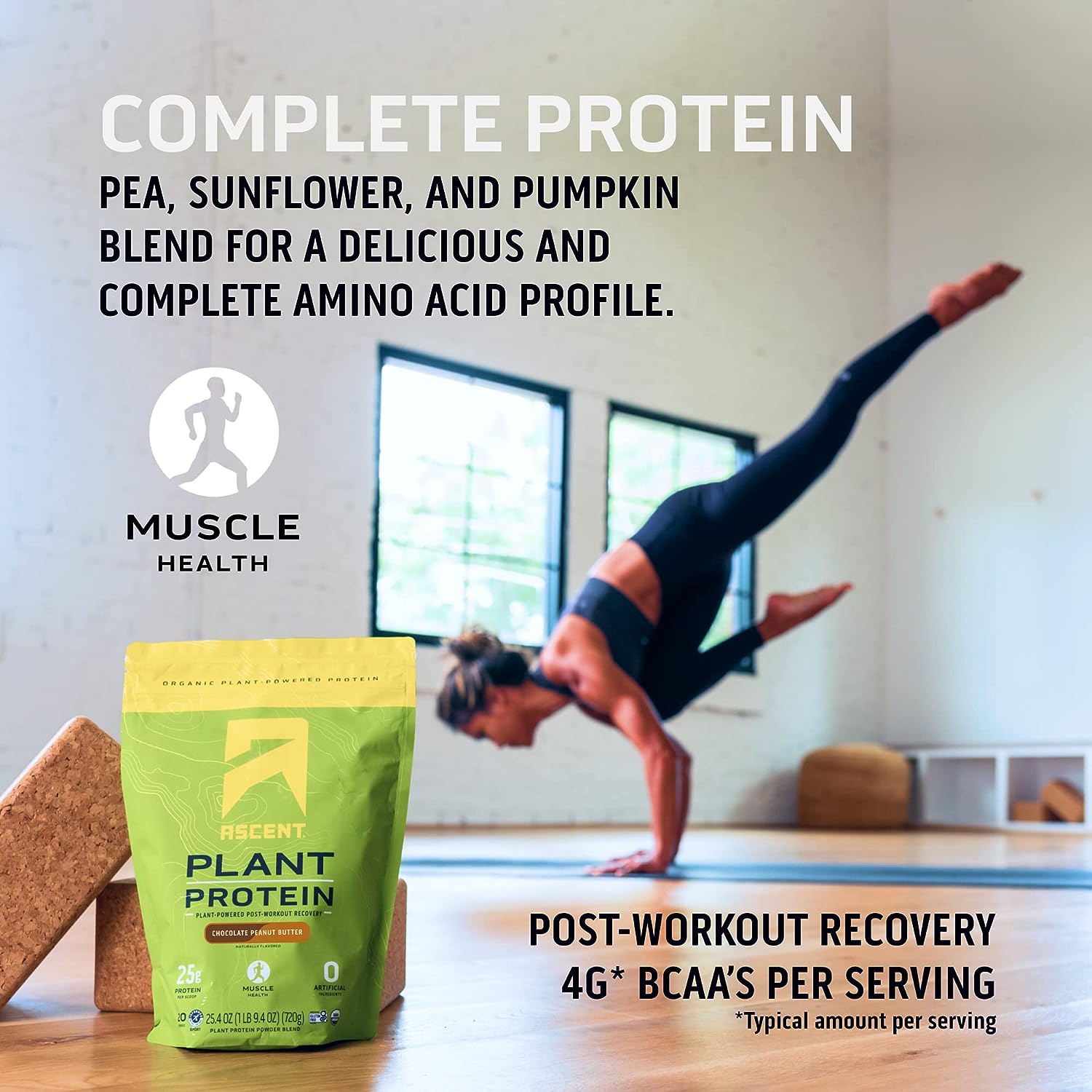 Ascent Plant Based Protein Powder - Non Dairy Vegan Protein