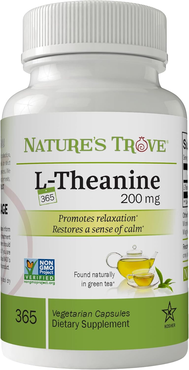 L-Theanine 200Mg by Nature'S Trove - 120 Vegetarian Capsules