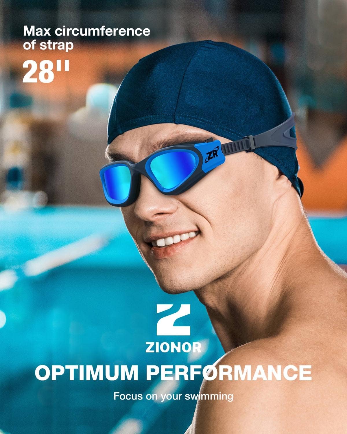 ZIONOR Swim Goggles, Polarized, Anti-Fog for Men Women Adult