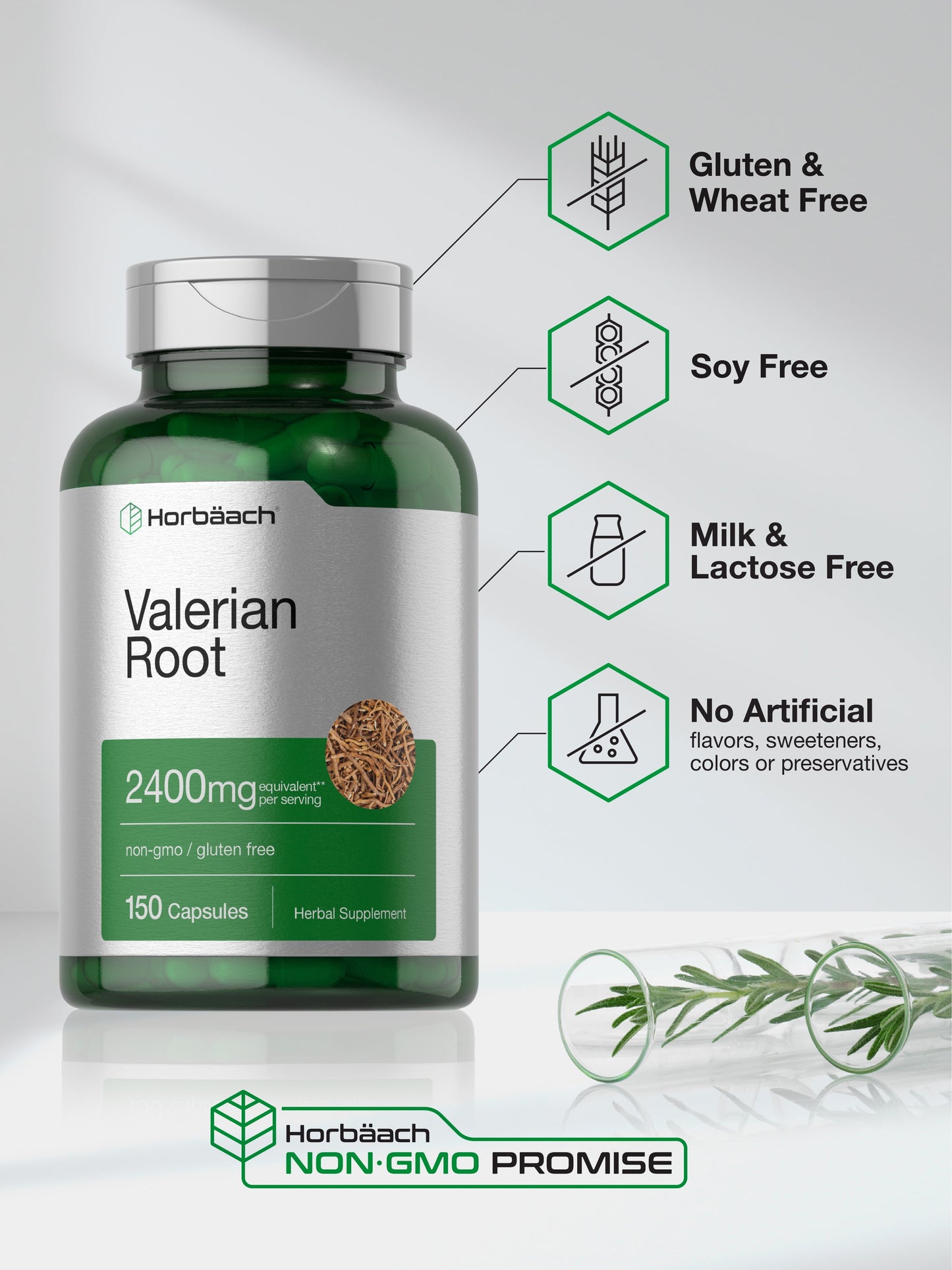 Valerian Root Capsules 2400Mg | 150 Count | Root Extract Supplement | Non-Gmo, Gluten Free | by Horbaach