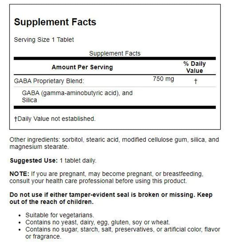 Source Naturals GABA Calm Mind, 750 Mg, 90 Ct