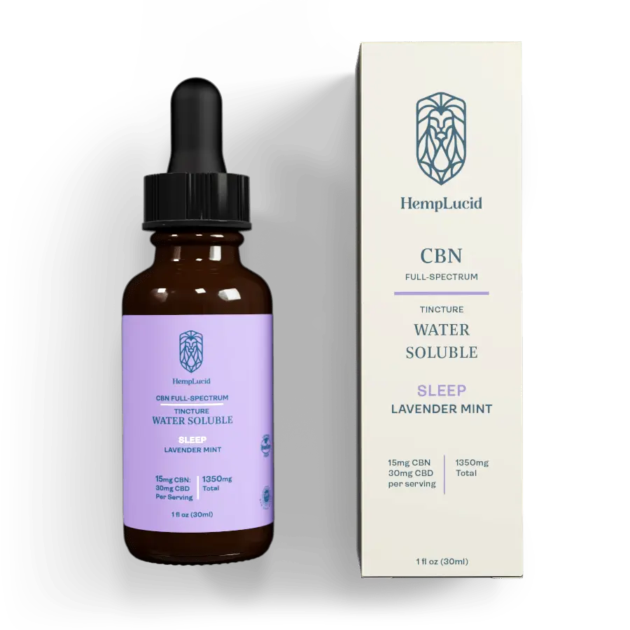 Organic Full-Spectrum Water Soluble CBN CBD - Sleep Lavender Mint Flavor