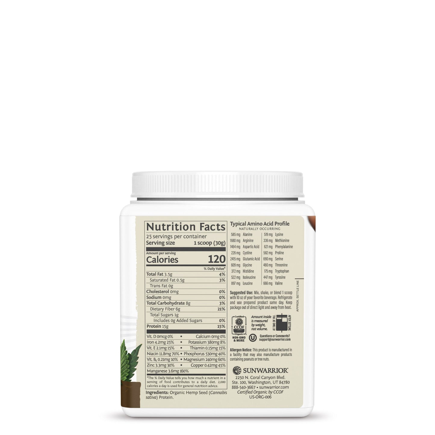 Organic Hemp Protein by Sunwarrior