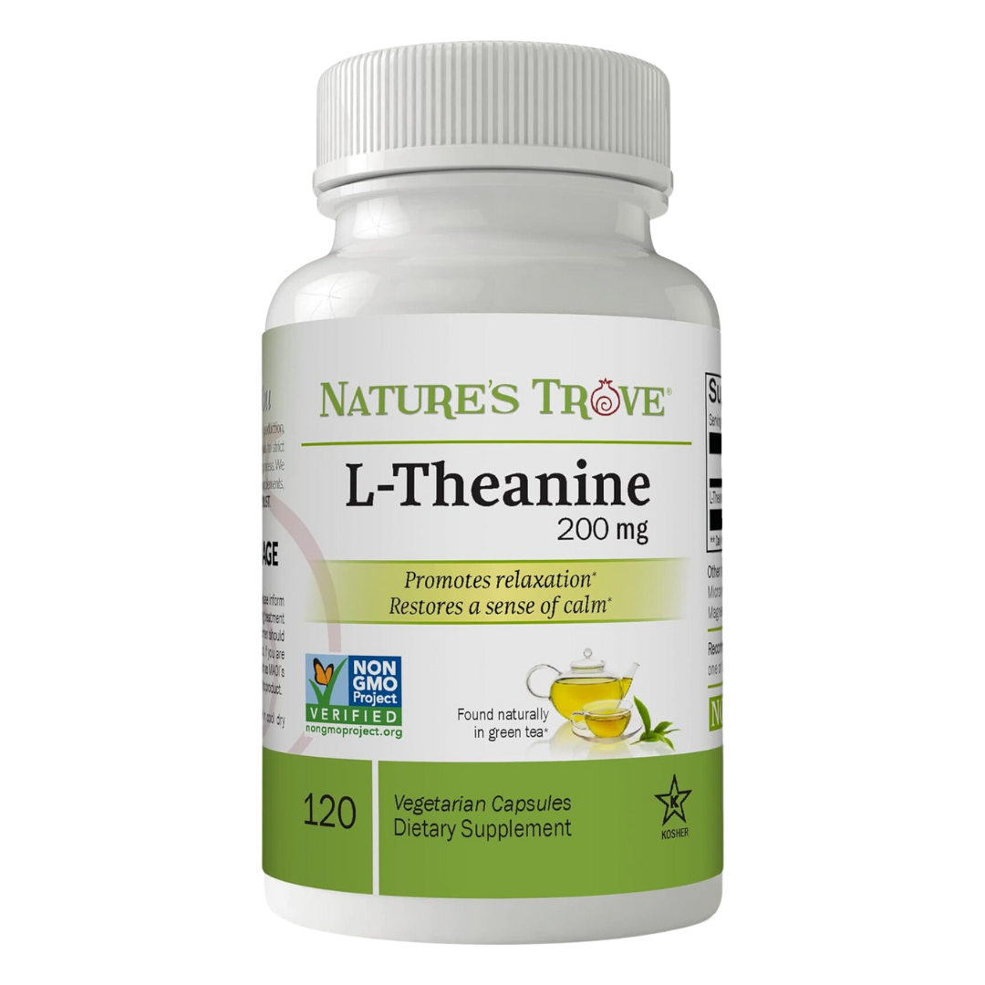 L-Theanine 200Mg by Nature'S Trove - 120 Vegetarian Capsules