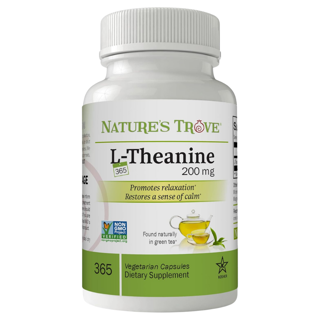 L-Theanine 200Mg by Nature'S Trove - 120 Vegetarian Capsules