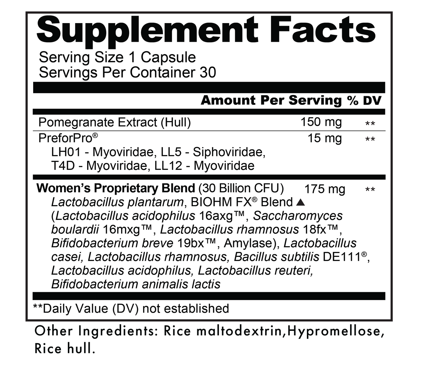 Women's Balanced Probiotic Supplement