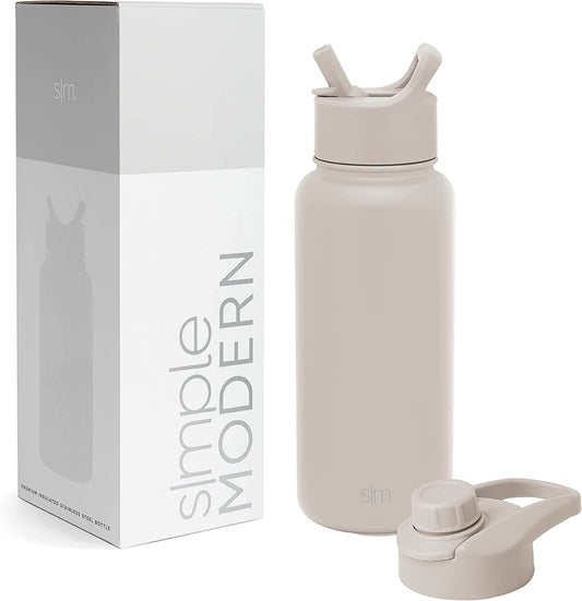 Simple Modern Water Bottle with Straw and Chug Lid 18-32oz Options