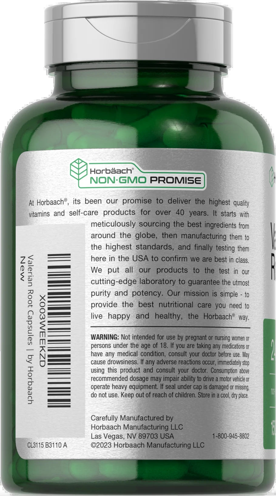 Valerian Root Capsules 2400Mg | 150 Count | Root Extract Supplement | Non-Gmo, Gluten Free | by Horbaach