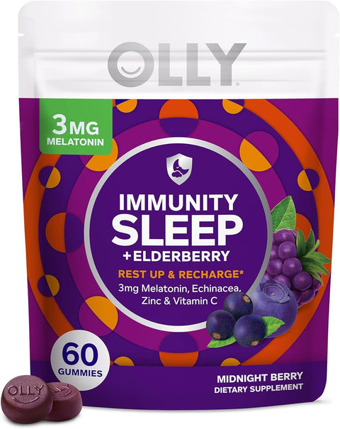OLLY Immunity Sleep Gummy, Immune and Sleep Support- 60 Count