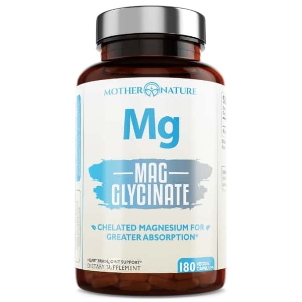 Mother Nature Magnesium Glycinate- 180 Capsules
